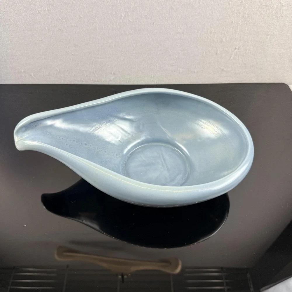 Frankoma 214 Freeform Console Bowl Sky Blue MCM Centerpiece 12